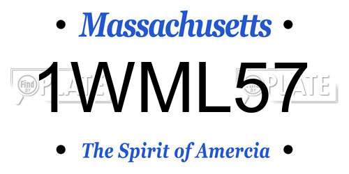 1WML57 Massachusetts License Plate