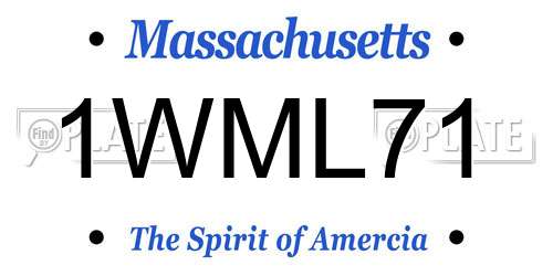 1WML71 Massachusetts License Plate