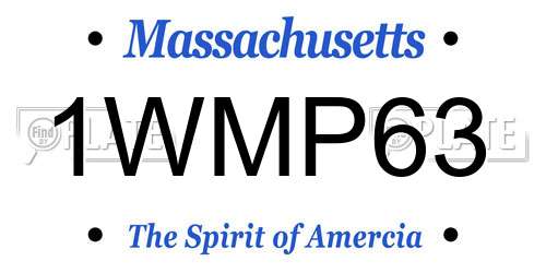 1WMP63 Massachusetts License Plate