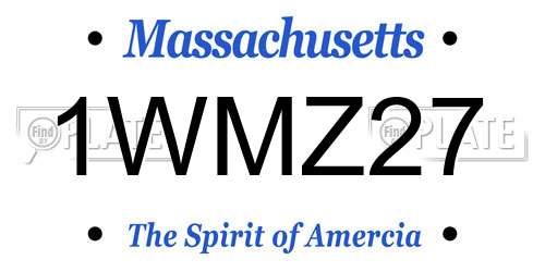 1WMZ27 Massachusetts License Plate