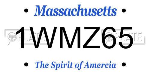 1WMZ65 Massachusetts License Plate