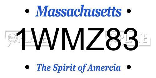 1WMZ83 Massachusetts License Plate