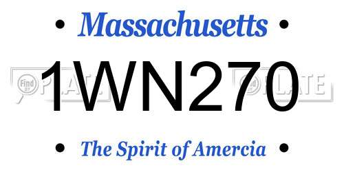 1WN270 Massachusetts License Plate