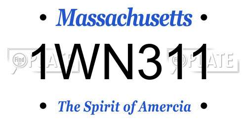 1WN311 Massachusetts License Plate