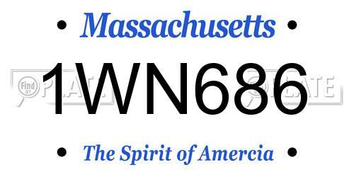 1WN686 Massachusetts License Plate