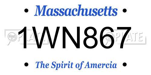 1WN867 Massachusetts License Plate