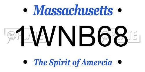 1WNB68 Massachusetts License Plate