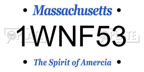 1WNF53 Massachusetts License Plate