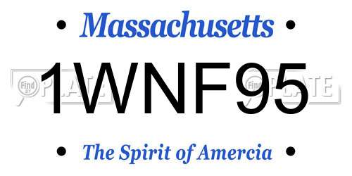 1WNF95 Massachusetts License Plate
