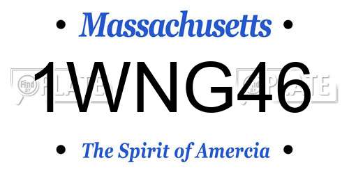 1WNG46 Massachusetts License Plate