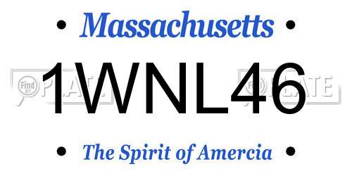 1WNL46 Massachusetts License Plate