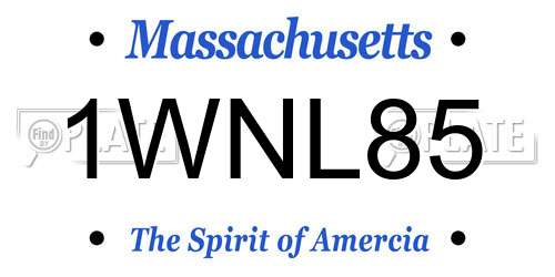 1WNL85 Massachusetts License Plate
