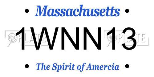 1WNN13 Massachusetts License Plate