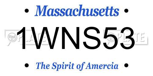 1WNS53 Massachusetts License Plate