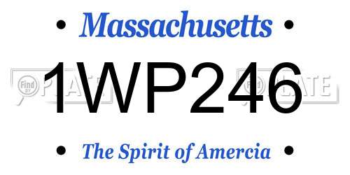 1WP246 Massachusetts License Plate