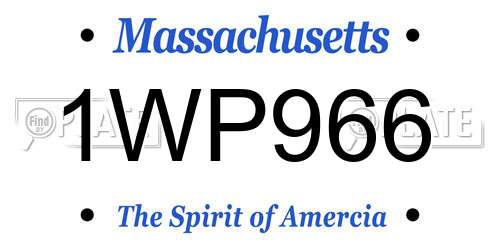 1WP966 Massachusetts License Plate