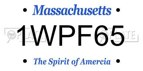 1WPF65 Massachusetts License Plate