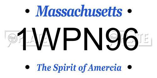 1WPN96 Massachusetts License Plate