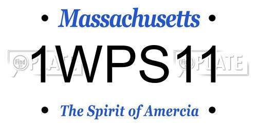 1WPS11 Massachusetts License Plate