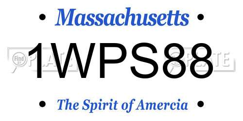 1WPS88 Massachusetts License Plate