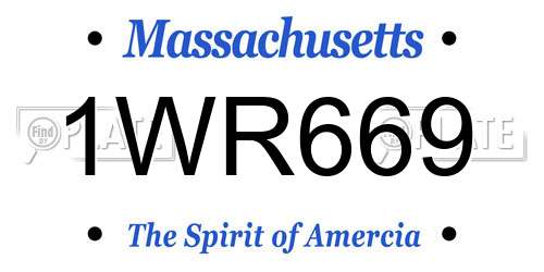 1WR669 Massachusetts License Plate