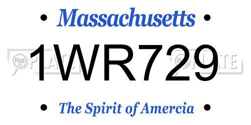 1WR729 Massachusetts License Plate