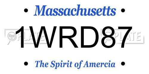 1WRD87 Massachusetts License Plate