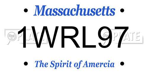 1WRL97 Massachusetts License Plate