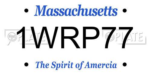 1WRP77 Massachusetts License Plate