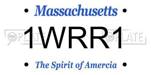 1WRR1 Massachusetts License Plate