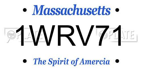 1WRV71 Massachusetts License Plate