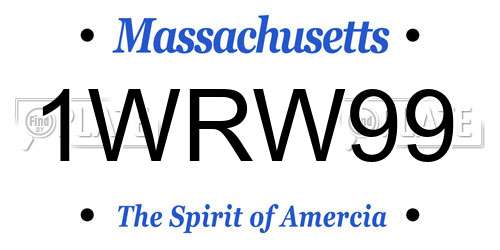 1WRW99 Massachusetts License Plate
