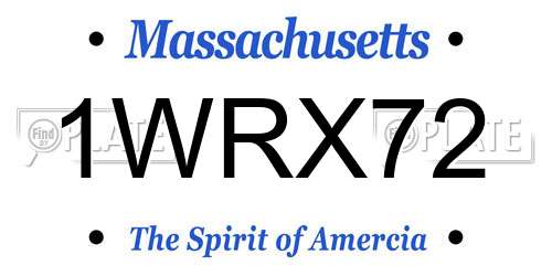 1WRX72 Massachusetts License Plate