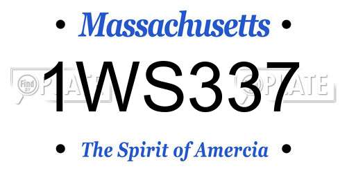 1WS337 Massachusetts License Plate