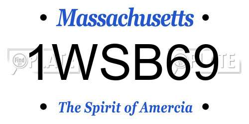 1WSB69 Massachusetts License Plate