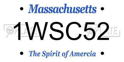 1WSC52 Massachusetts License Plate