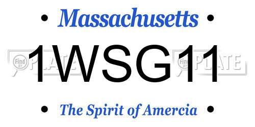 1WSG11 Massachusetts License Plate