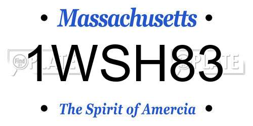 1WSH83 Massachusetts License Plate