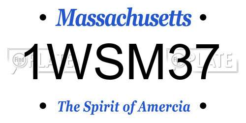 1WSM37 Massachusetts License Plate