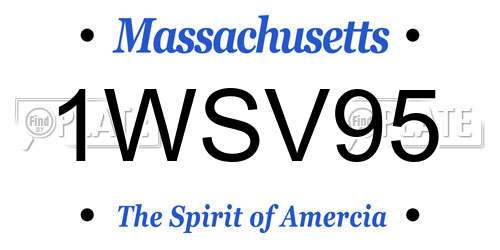 1WSV95 Massachusetts License Plate