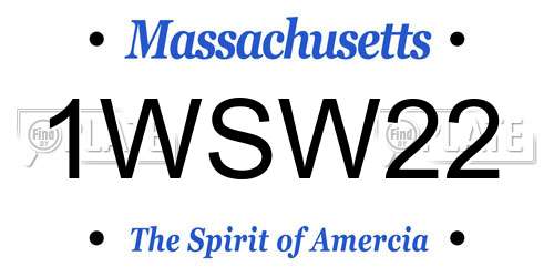 1WSW22 Massachusetts License Plate