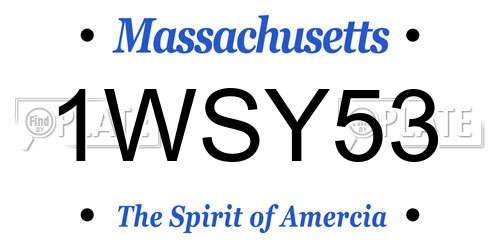 1WSY53 Massachusetts License Plate