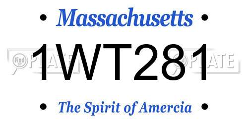 1WT281 Massachusetts License Plate