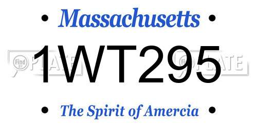 1WT295 Massachusetts License Plate