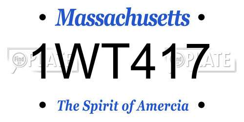 1WT417 Massachusetts License Plate