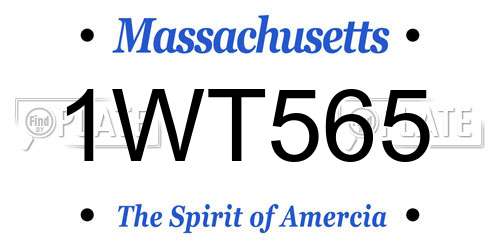1WT565 Massachusetts License Plate