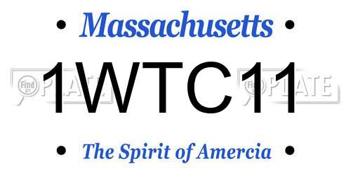 1WTC11 Massachusetts License Plate