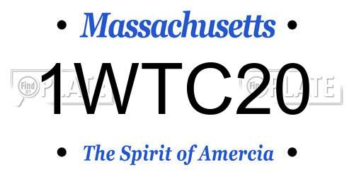 1WTC20 Massachusetts License Plate