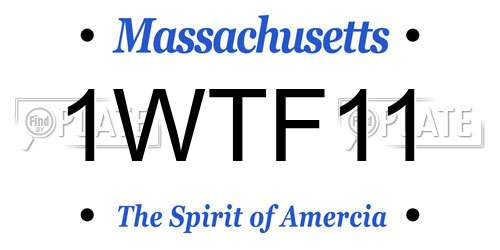 1WTF11 Massachusetts License Plate