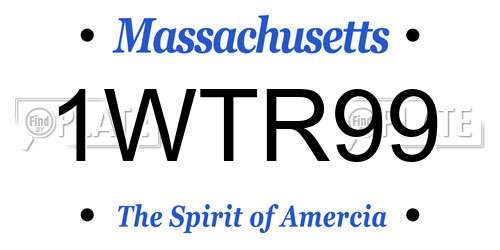 1WTR99 Massachusetts License Plate